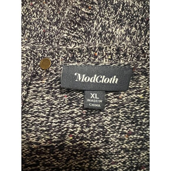 ModCloth Women's‎ Blue Marbled Button Down Back Sweater XL - Picture 4 of 7